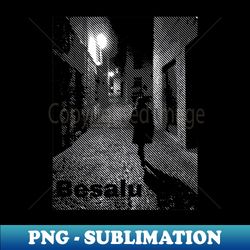 Street Lines Besalu Evening Stroll - Decorative Sublimation PNG File - Enhance Your Apparel with Stunning Detail