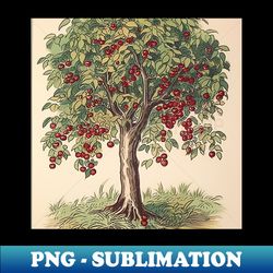 Black cherry tree drawing - Vintage Sublimation PNG Download - Bring Your Designs to Life