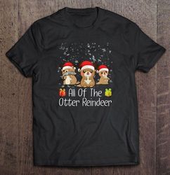 All Of The Otter Reindeer Christmas Lights V-Neck T-Shirt