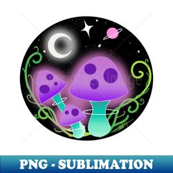 Space mushrooms - PNG Transparent Sublimation Design - Bring Your Designs to Life