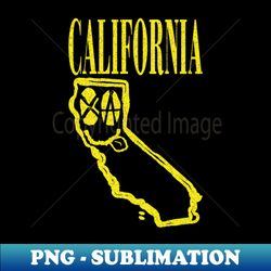 California Grunge Smiling Face Black Background - Premium PNG Sublimation File - Add a Festive Touch to Every Day