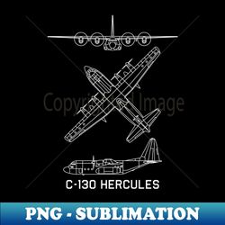C-130 Hercules American Military Transport Aircraft Plane Blueprints Diagrams - Instant Sublimation Digital Download - Perfect for Sublimation Art