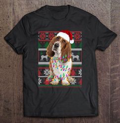 Basset Hound Santa Hat Christmas TShirt