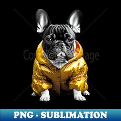 French Bulldog in a Raincoat - PNG Transparent Digital Download File for Sublimation - Enhance Your Apparel with Stunning Detail