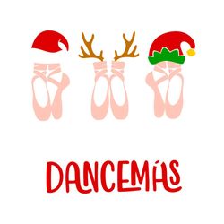 merry dancemas svg, christmas ballet shoes svg, png, digital download file, dancing girl shirt svg for cricut