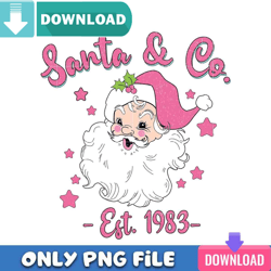 Santa And Co Est 1983 Pink Png Best Files Design Download
