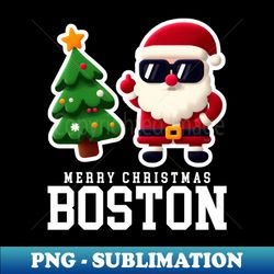 Boston Xmas - Elegant Sublimation PNG Download - Spice Up Your Sublimation Projects