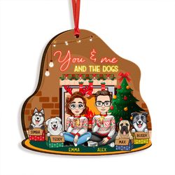 Couple And The Dogs Personalized Ornament