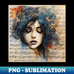 Music girl notes - Decorative Sublimation PNG File - Revolutionize Your Designs
