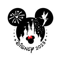 Mickey Ears Tinker Bell Castle, Minnie, 2023 Silhouettes Digital Download, SVG, PNG, Cricut, Silhouette Cut File, Vecto