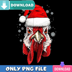 Chicken Christmas Santa Hat PNG Perfect Sublimation Design Download
