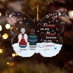 Family Memorial Conversation Butterfly Personalized Ornament