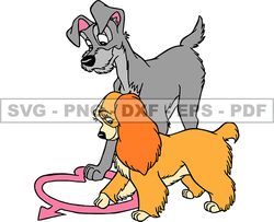 Disney Lady And The Tramp Svg, Good Friend Puppy,  Animals SVG, EPS, PNG, DXF 241