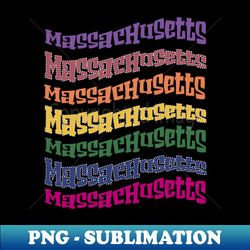 LGBTQ FLAG USA MASSACHUSETTS - High-Resolution PNG Sublimation File - Unleash Your Creativity