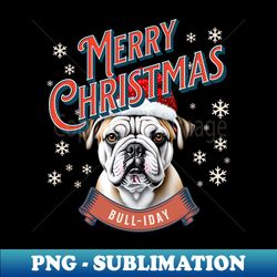 Bulldog Merry Christmas - Creative Sublimation PNG Download - Fashionable and Fearless