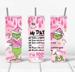 3D Inflated Grinch Christmas 20 Oz Skinny Tumbler Png, Grinch Png, Christmas 20oz Tumbler Wrap, Christmas Movies Png