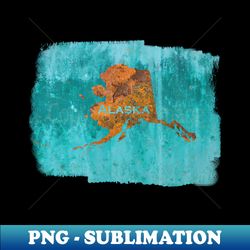 Alaska Rust on Teal - PNG Transparent Sublimation File - Unleash Your Creativity