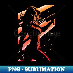 Firing on All Cylinders The Femme Fatale Gunner - Sublimation-Ready PNG File - Unleash Your Creativity