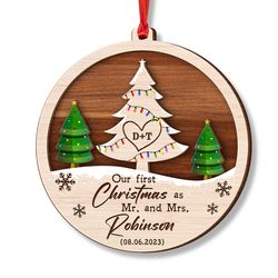 Our First Christmas As Mr And Mrs Personalized Ornament