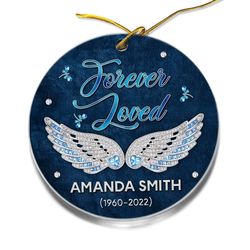 Personalized Acrylic Angel Wing Memorial Ornament Jewelry
