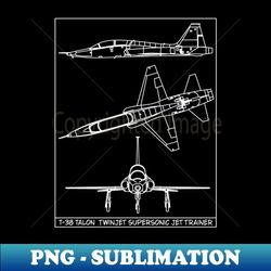 T-38 Talon American Supersonic Jet Pilot Advanced Trainer Aircraft Blueprint Diagram Gift - Artistic Sublimation Digital File - Stunning Sublimation Graphics