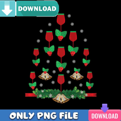 Christmas Wine Tree PNG Perfect Sublimation Design Download