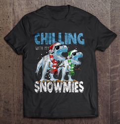 Chilling With My Snowmies Funny T Rex Christmas Sweater Tee Shirt