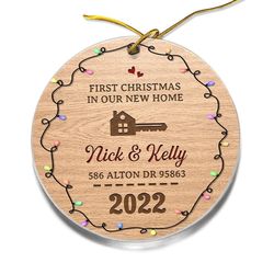 Personalized Acrylic Couple New Home Ornament First Christmas