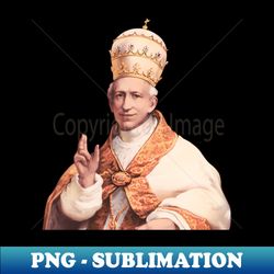 Pope Leo XIII Chromolithograph Portrait - Retro PNG Sublimation Digital Download - Create with Confidence