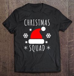 christmas squad santa hat tee shirt