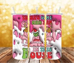 3D Inflated Pink Grinch Christmas 20Oz Skinny Tumbler Png, Grinch Png, Christmas 20oz Tumbler Wrap, Christmas Movies Png