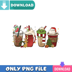 Grinch Coffee Latte Xmas PNG Perfect Sublimation Design Download
