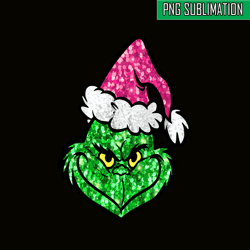 Grinch face pink hat png