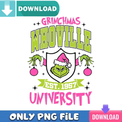 Pink Grinchmas Whoville PNG Perfect Sublimation Design Download
