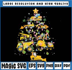 Construction Excavator Christmas Tree Png, Christmas Crane Truck -Truck Christmas Png - Boys Christmas Png Sublimation D