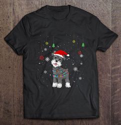 cute schnauzer santa hat christmas tshirt