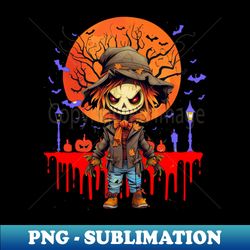 Scary and spooky  Halloween Night with scarecrow - Premium Sublimation Digital Download - Boost Your Success with this Inspirational PNG Download