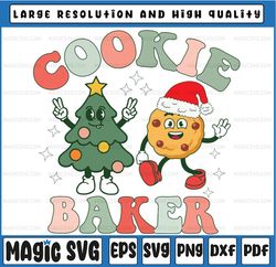 Cookie Baker Christmas Tree San-ta Hat Funny Family Pajama Svg, Cookie Baking Crew svg, Funny Family Christmas SVG, Chri