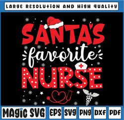 San-ta Favorite Nurse for Christmas In Hospital Svg, Santa's Favorite Nurse Svg, Cute Holiday Nurse Svg,Christmas Nurse