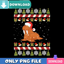 Walrus Santa Hat Christmas PNG Perfect Files Design Download