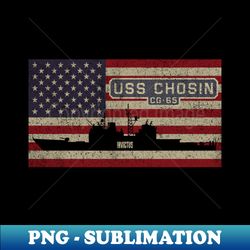 Chosin CG-65 Guided Missile Cruiser Vintage USA  American Flag Gift - Retro PNG Sublimation Digital Download - Boost Your Success with this Inspirational PNG Download