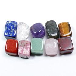 10 Pieces Natural Chakra Tumbled Stone Gemstone Rock Mineral Crystal Polish Healing Meditation For Feng Shui Decor