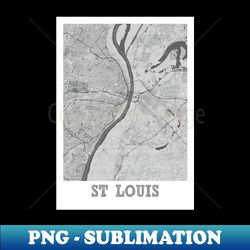 St Louis Pencil Map Print St Louis City Pencil Street Map - High-Resolution PNG Sublimation File - Enhance Your Apparel with Stunning Detail