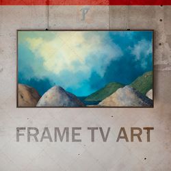 Samsung Frame TV Art Digital Download, Frame TV Art Abstraction, Frame TV art modern, cool hilly landscape, Expressive
