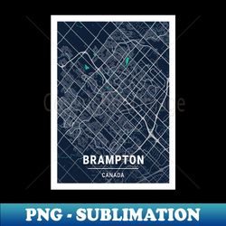 Brampton Blue Dark Color City Map - Premium PNG Sublimation File - Vibrant and Eye-Catching Typography