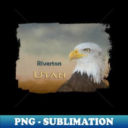 Bald Eagle Riverton Utah - PNG Transparent Sublimation Design - Bring Your Designs to Life