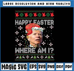 Happy Easter Where Am I Funny Joe Biden Santa Ugly Christmas Png, Ugly Christmas Png, Funny Joe Biden Christmas Png, Dig