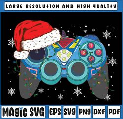 Video Game Controller Christmas Santa Hat Gamer Boys Png, Game Controller Xmas Png, Game Controller Santa Claus Png