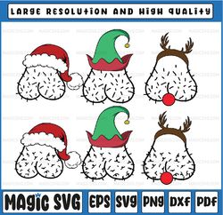 Hairy Christmas Balls svg Clip Art, Male Genitals svg, Santa and E-l-f Adult Humor, Christmas Balls, Digital Download