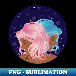 Twin girls as Gemini zodiac sign - Signature Sublimation PNG File - Spice Up Your Sublimation Projects